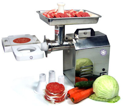 Burger press patty maker attachment to work with the meat mincer